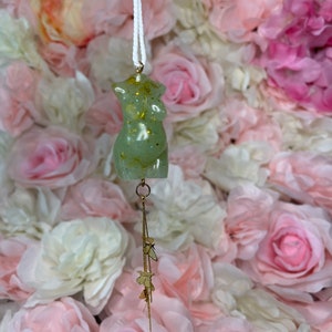 Handmade Resin Pregnant Goddess Car Hanger with Butterflies Charm