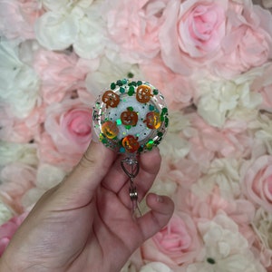 Handmade Resin Halloween Circle Badge Reel