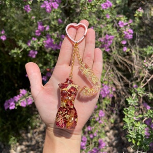 Customizable Handmade Resin Goddess Body and Letter Keychain
