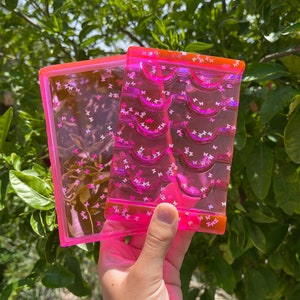 Customizable Handmade Resin 5 Eyelash Tray with Lid