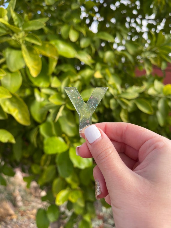 Handmade Resin Letter Y Keychain