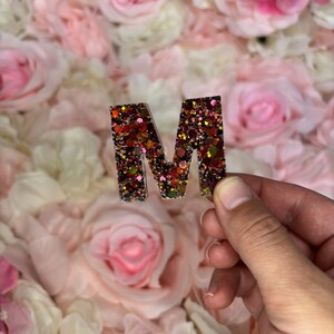 Letter M Resin Keychain