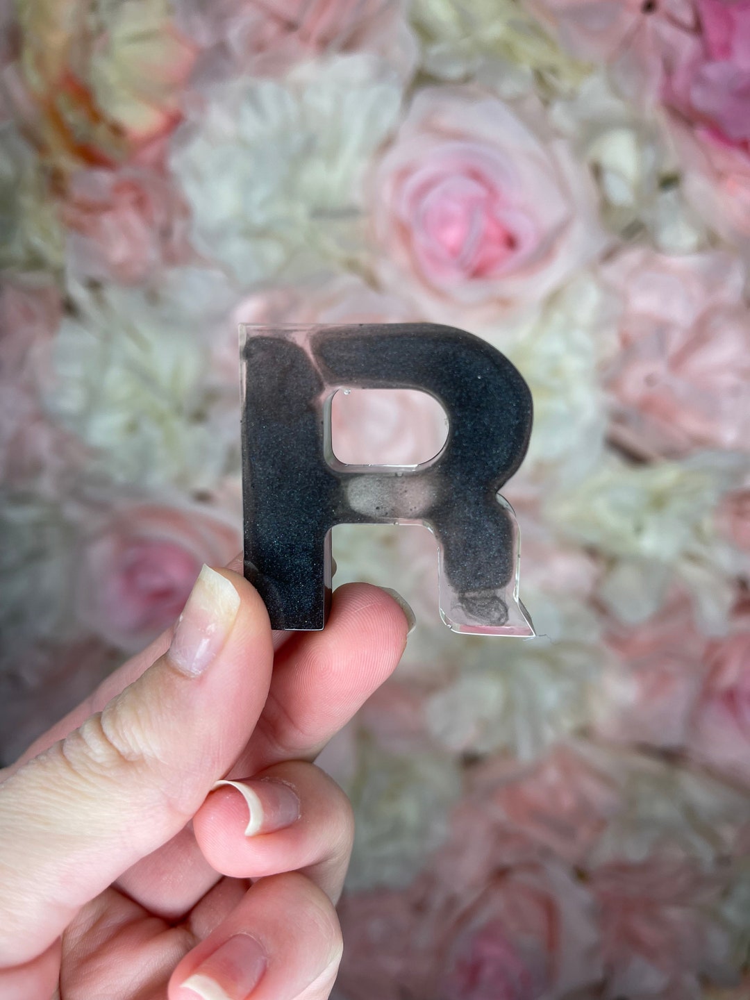 Handmade Resin Letter R Keychain - Etsy