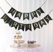 Happy Birthday Banner Party Decorations Festival Black Gold Hanging Garland Party Decor 