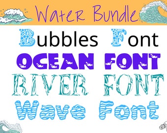 Water Bundle Fashion Digital long cursive font, Swirly font, Cricut font, Fonts Download, Font Digital, Font Script, Font Wedding,tails font