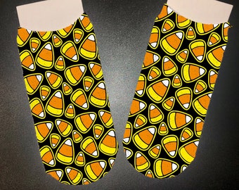 halloween lounge socks dog lover pet lover marching pet owner candy corn tie dye dog halloween socks Candy Corn Socks scrunch socks
