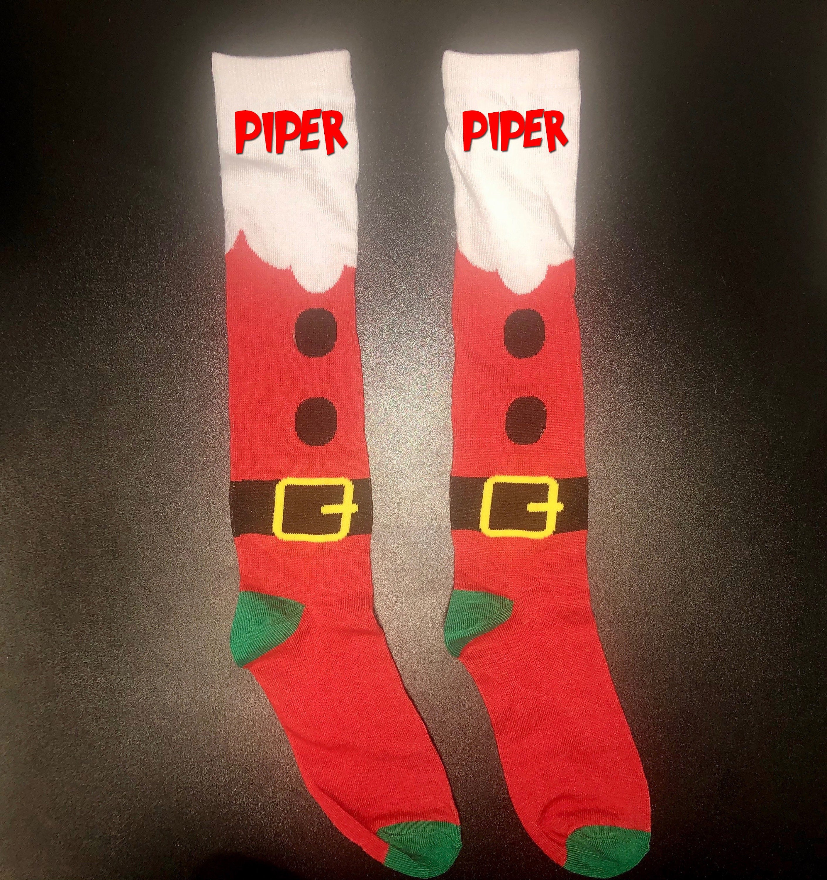 Christmas Personalized Santa Socks Christmas Santa Socks Etsy