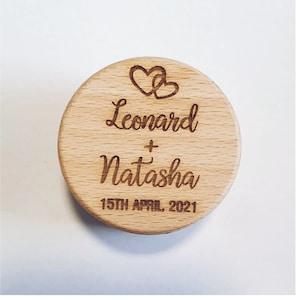 Personalised Wooden Ring Box for Weddings, Engagement or Special Ocassions