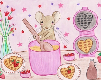 Made with Love, Handmade Mouse Valentine's Day Card