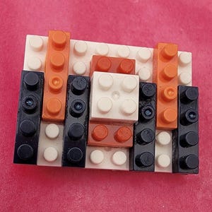 Fun, toy brick, multi-coloured brooch
