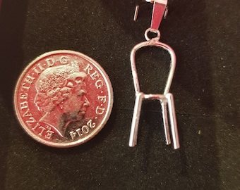Cute, sterling silver miniature chair pendant
