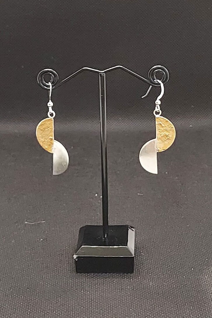 Tiered Semi-Circle Post Earrings (GOLD OR SILVER) - FENNO FASHION, LLC