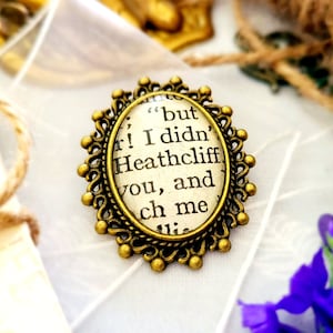 Wuthering Heights vintage inspired elegant metal brooch. A lovely gift for Bronte fans. Bookish gift/literary accessories/Jewellery