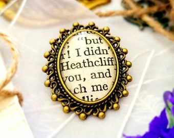 Wuthering Heights Brooch, Vintage Book Page Jewellery, Literary Gift