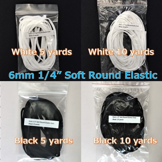 Latex Free Elastic Cord,soft Elastic for Sewing Face Masks , 5mm Elastic ,  Elastic Cord,1/4 Inch Elastic,elastic for Sewing Face Masks 