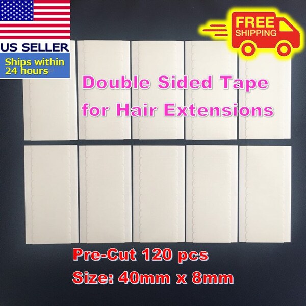 10 Sheets (120 pcs) White Double Sided Adhesive Super Tape Tabs For Weft Hair Extensions US