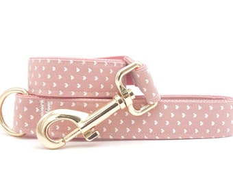 Pink Heart Dog Leash - Custom Length Walking Lead for Small, Medium, Large Dogs, Heavy Duty Metal hook , Dog Lead, Training Leash