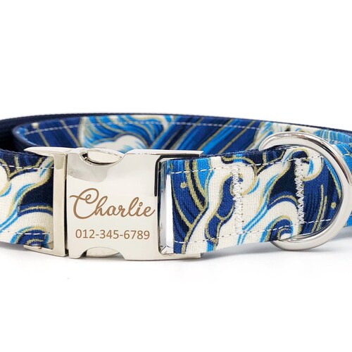 Harris Tweed Dog Collars Tweed Dog Collar Blue and Turquoise Etsy UK