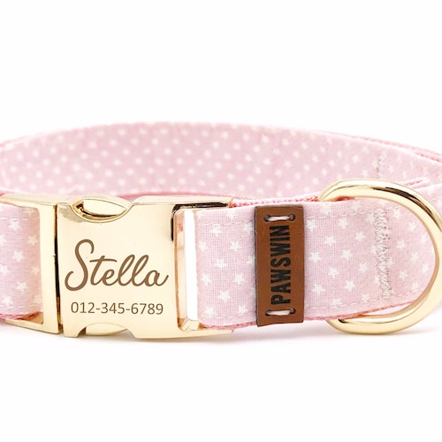 Pink Custom Dog Collar Adjustable Neck Collar for Small Etsy