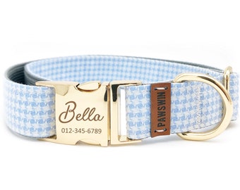 Grid Dog Collar Gentle Bow Tie Personalized Dog Tag Free Name Phone Engraved Grid Dog Collar Gentle Bow Tie Personalized Dog Tag Free Name Phone Engraved
