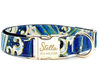 Personalized Dog Collar: Custom Engraved Name, Handmade Pet Collar
