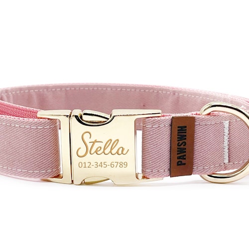 Pink Custom Dog Collar Adjustable Neck Collar for Small Etsy