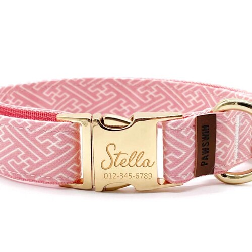 Pink Custom Dog Collar Adjustable Neck Collar for Small Etsy