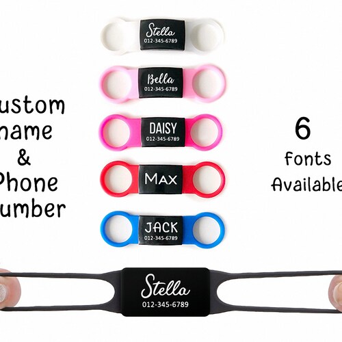 Slide on Dog Tag Personalized ID Custom Name Engraved Etsy