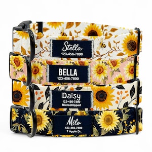 Collare Martingale Per Cane - Design SUNFLOWERS, Taglia M, Realizzato A Mano In Spagna - Foto 3