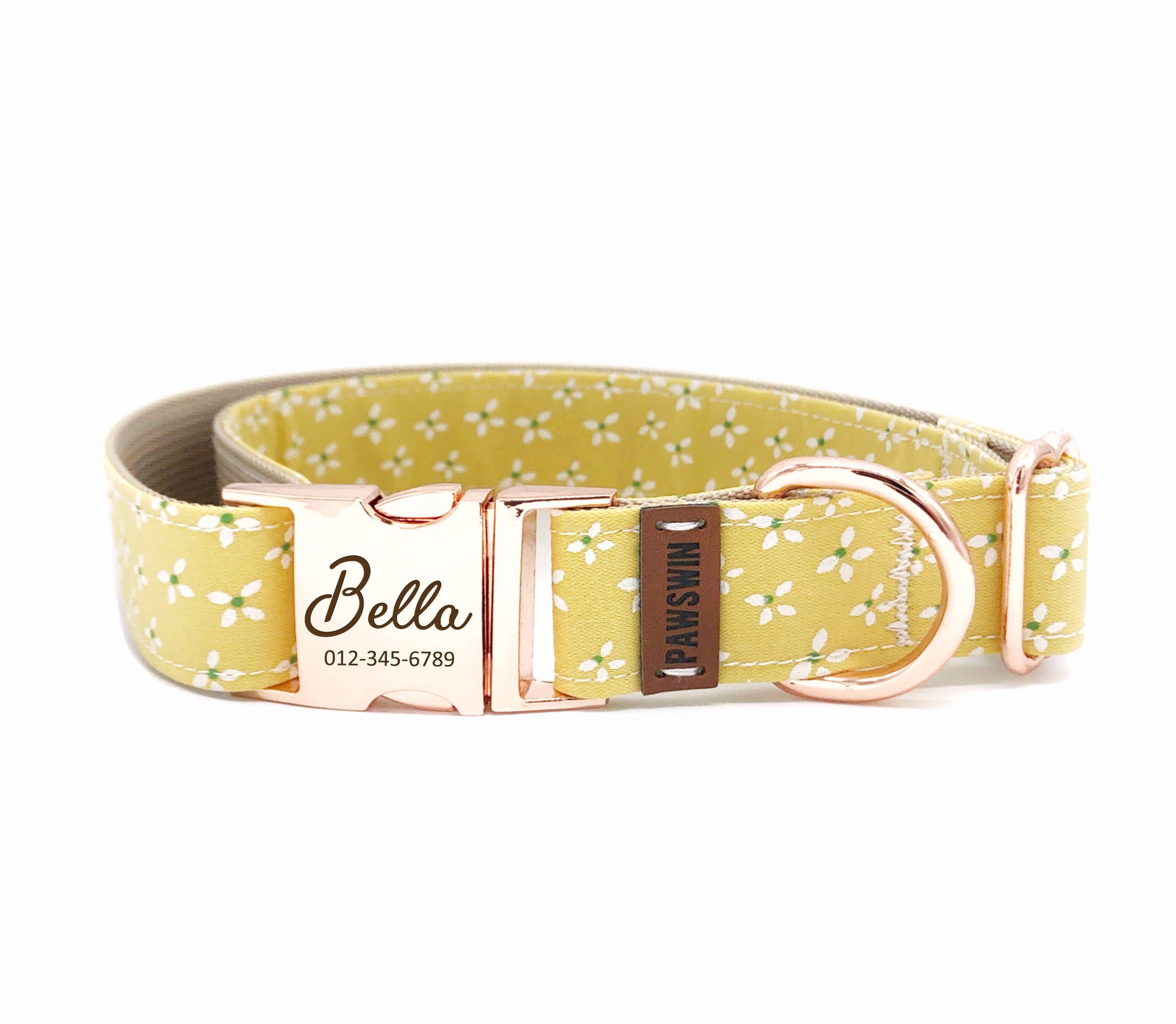 Yellow Flower Custom Dog Collar Adjustable Neck Collar for Etsy