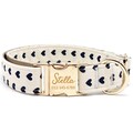 Personalized Dog Collar - Custom Name, Metal Hardware, Handmade, Collar for Small to Large Dogs, Gift for Dogs - Elegant Love Hearts product logo