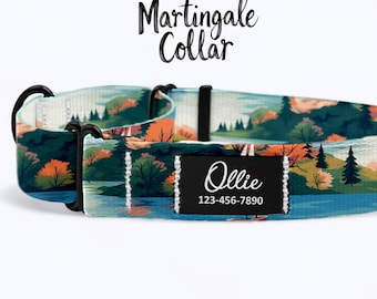 Personalized Martingale Dog Collar: No-Slip Nylon, Custom Name Patch