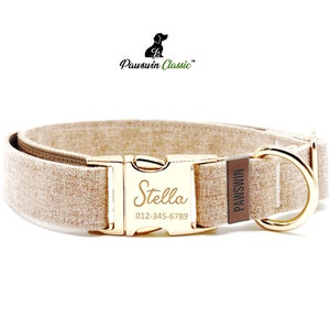 Personalized Dog Collar - Custom Name, Metal Hardware, Handmade, Collar for Small to Large Dogs, Gift for Dogs -