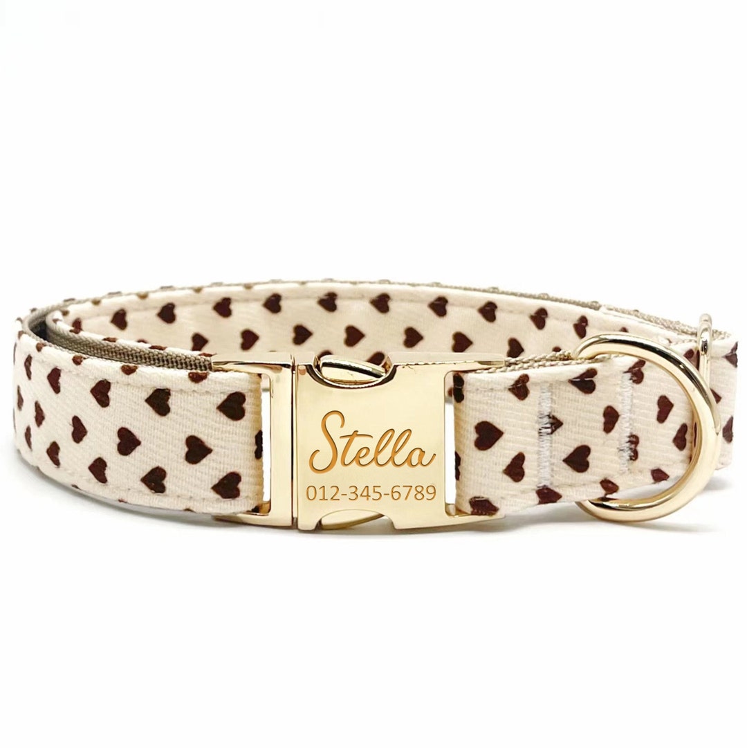 Amazon personalized custom leather dog collar with engravable