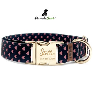 Personalized Dog Collar - Custom Name, Metal Hardware, Handmade, Collar for Small to Large Dogs, Gift for Dogs -