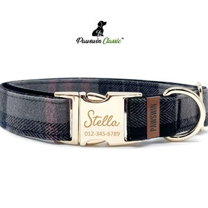 Personalized Dog Collar - Custom Name, Metal Hardware, Handmade, Collar for Small to Large Dogs, Gift for Dogs -