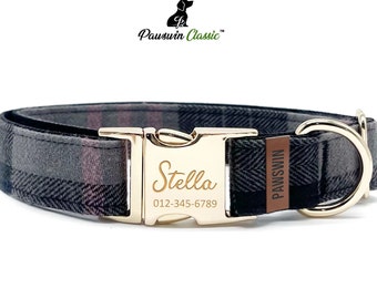 Personalized Dog Collar - Custom Name, Metal Hardware, Handmade, Collar for Small to Large Dogs, Gift for Dogs -