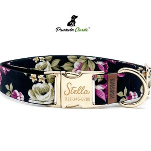 Personalized Dog Collar - Custom Name, Metal Hardware, Handmade, Collar for Small to Large Dogs, Gift for Dogs -