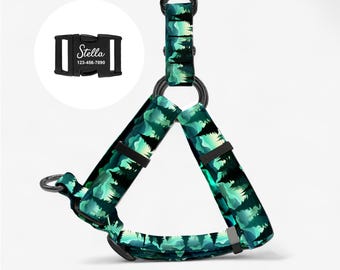 Personalized Dog Harness: Custom Nylon Pet Harness with Engraved Buckle