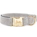 Hundehalsband personalisiert - Name, Metall Hardwares, handgemacht, Halsband für kleine bis große Hunde, Geschenk für Hunde - Foggy Taupe