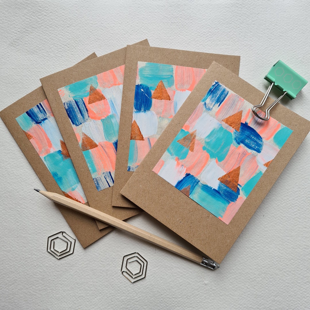 Four Hand Painted Cards or Notelets - Etsy