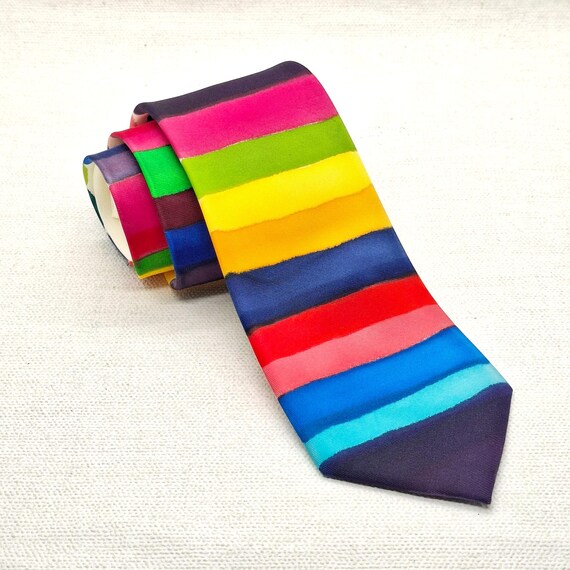 rainbow silk tie