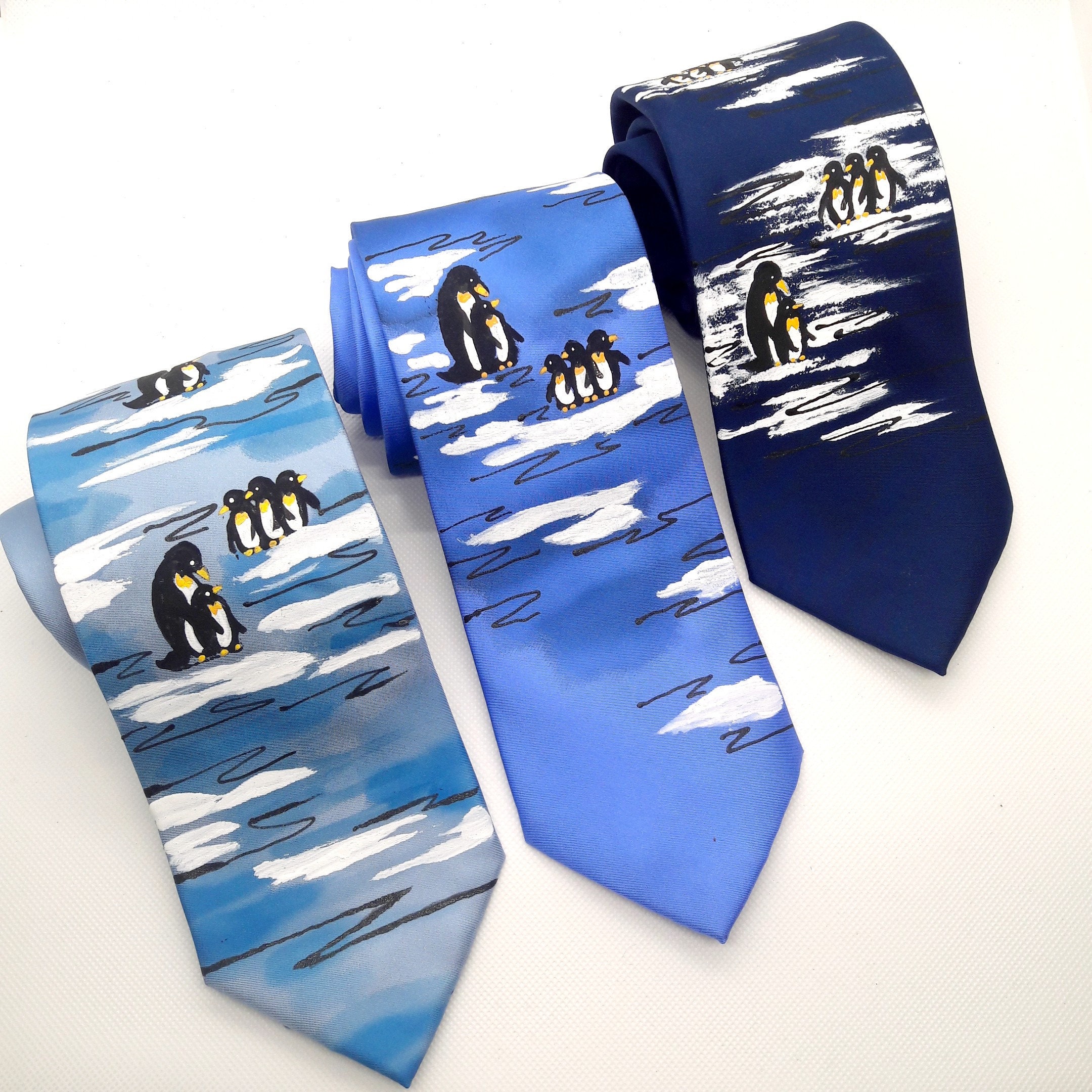 Frederick Thomas Navy Mens Tie with embroidered Penguin Print FT3229 Frederick Thomas Navy Mens Tie with embroidered Penguin Print FT3229