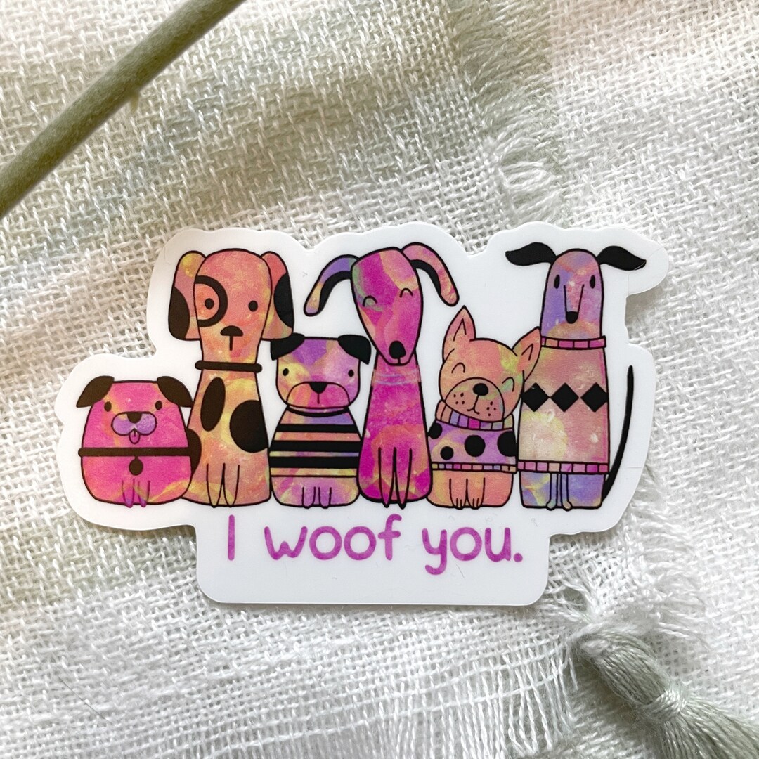 Dog Valentine Sticker, 3 X 1.5, Valentine's Day Dogs, Valentine Gift