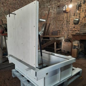 Insulated hatch system for floor attic loft roof cellar basement Custom trapdoor with gas struts Invisible hatchway cover Metal access panel