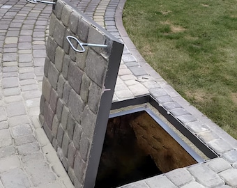 Exterior access hatch for pavement and sidewalk Invisible sewer hatch door Custom floor trapdoor Hidden hatchway cover Pavers utility hatch