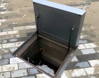 Invisible access hatch decorated as pavers Custom hatch door for cellar and basement Sidewalk hatchway cover Hidden pavement sewer trapdoor
