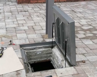 Custom outdoor hatch for pavement and sidewalk Access hatch door for cellar and basement Hidden floor trapdoor Metal hatch for street sewer