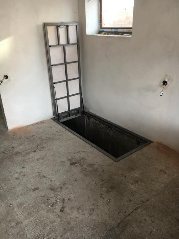 Basement Cellar Door, Customizable Invisible Interior Floor Access Hatch, Seamless Welded Steel Trapdoor Cover for Wine Storage & Modern Home(LxW 38x24 in