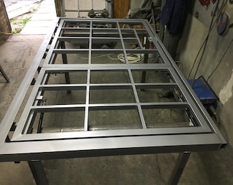 Strong custom-sized hidden floor access hatch door for cellar basement hatchway entrance to be covered with boards tiles laminate finishers